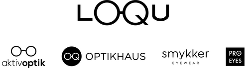 Logo der LoQu Optical Group mit den Marken aktivoptik, Optikhaus, smykker und Pro Eyes