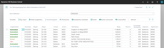 Screenshot zeigt OPplus im Rahmen des Finanzwesens in Software für den Fruchtgroßhandel