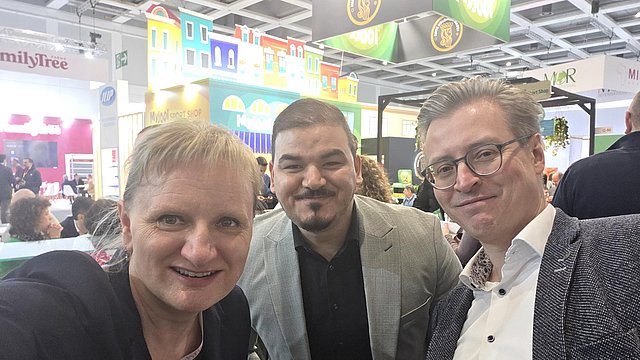 Daniela Sternal, Nasir Sadat und Steffen Krause auf der Fruit Logistica 2026